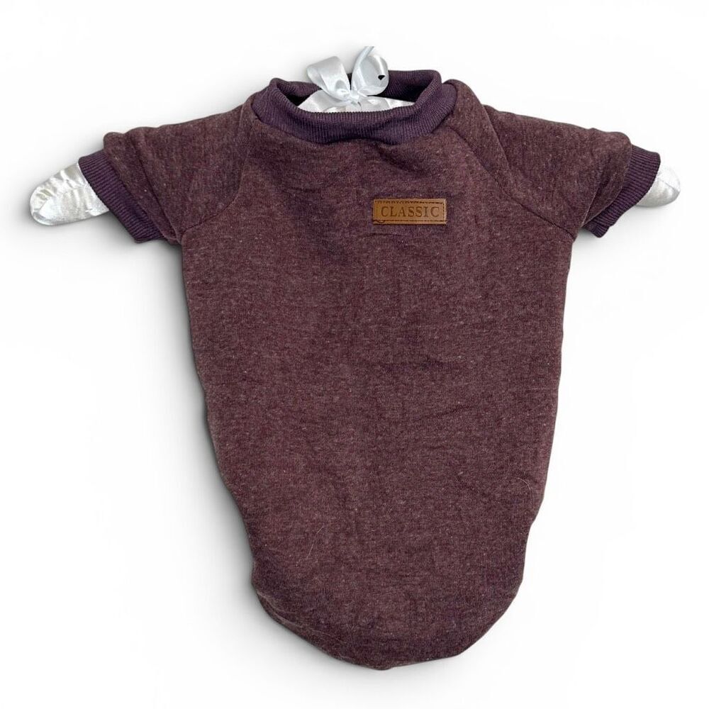 Fleece Dog Sweater Sweatshirt Burgundy Sz M